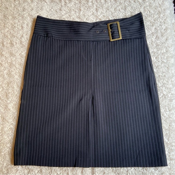 My Michelle Dresses & Skirts - Y2K VTG My Michelle Pinstripe Skirt with Brass Belt Buckle Size 5 6 Vintage